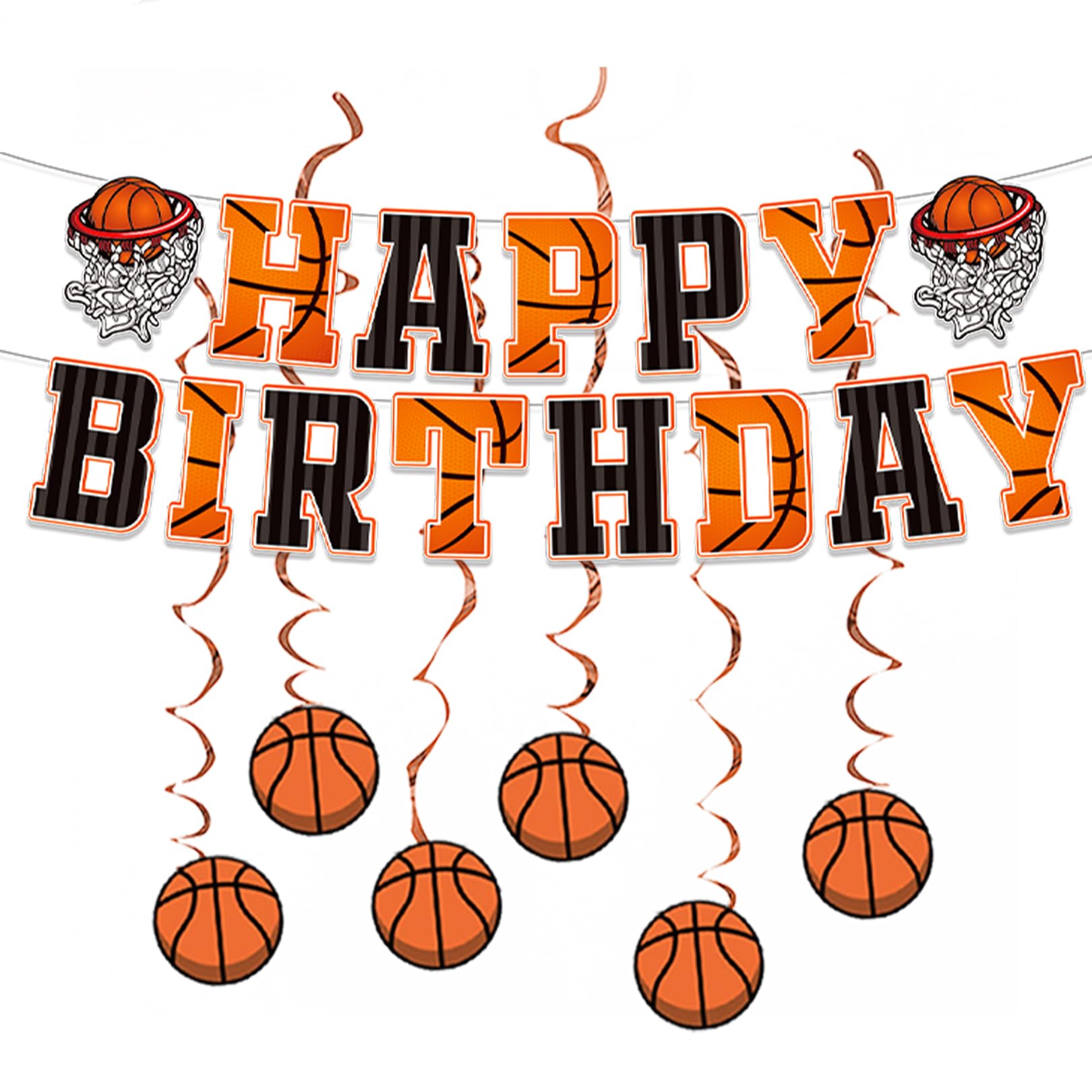 PANRRPERS basketball happy birthday banner elevates your party decor with a festive focal point.