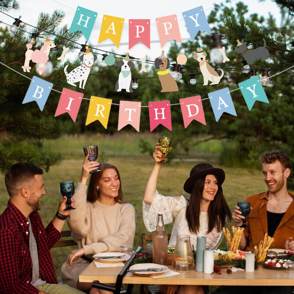 PANRRPERS puppy-party banner detail showcases adorable dog artwork.