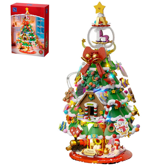 Pantasy Christmas Tree building blocks large tree display on desk for cozy decor.