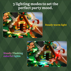 Pantasy Christmas Tree building blocks LED lights with three modes for ambiance.