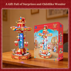 Pantasy Circus Paradrop balloon gift rotates, inviting attention to a retro display