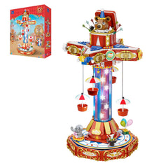 Pantasy Circus Paradrop ride in motion adds dynamic desk display