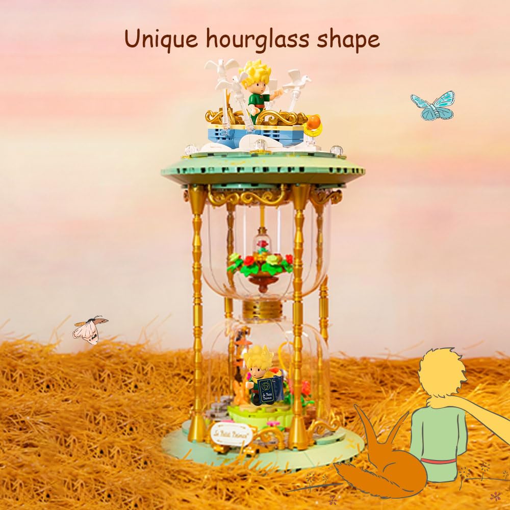 PANTASY Little Prince hourglass middle scene with flower wreath adds serene floral elegance.