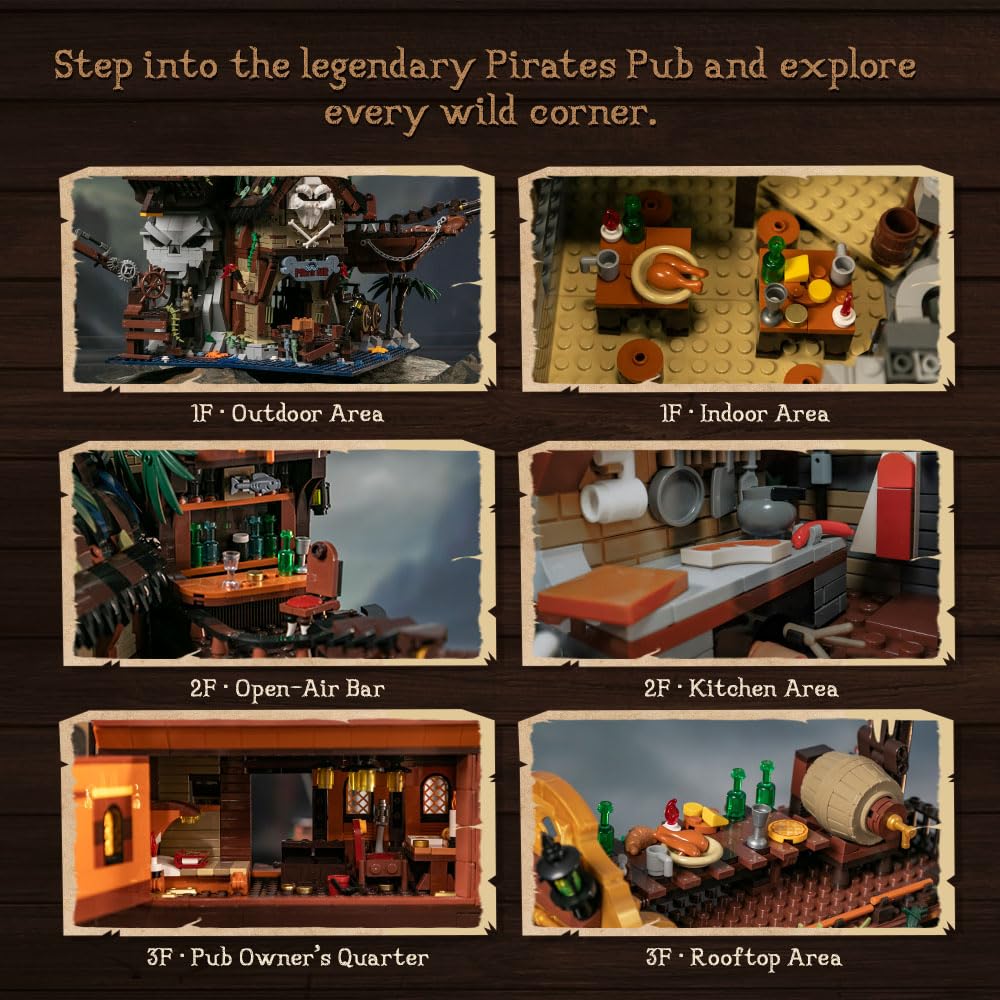 PANTASY Pirate Pub captain's bedroom provides dramatic nautical vignette.