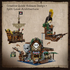 PANTASY Pirate Pub kitchen stove detail adds cozy realism.