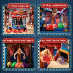 Pantasy Retro Circus gashapon capsules closeup reveals micro-models and surprises.