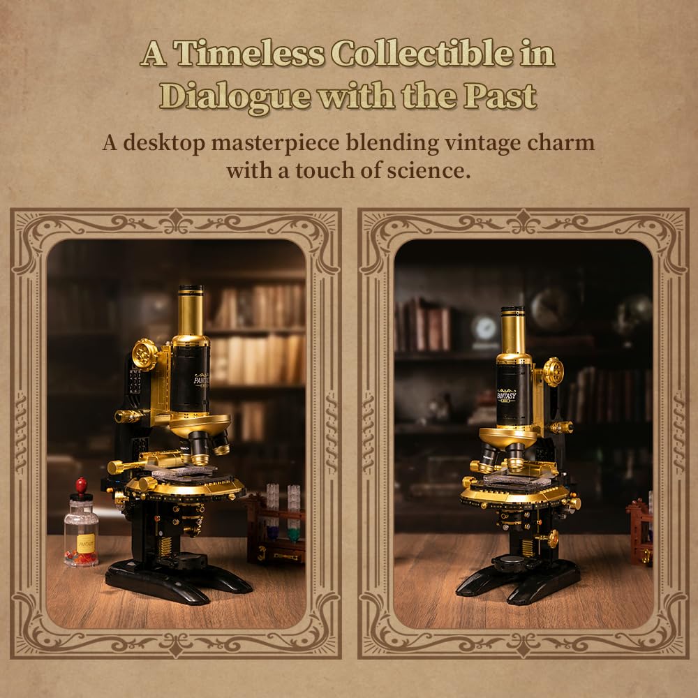Pantasy Retro Microscope lens turret enables smooth lens switching during demonstrations.