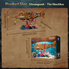 Pantasy Steampunk Nautilus Submarine crew figures for storytelling