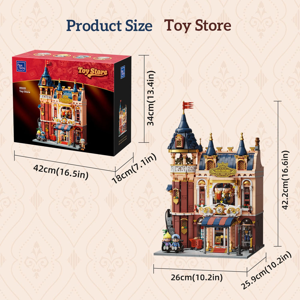 PANTASY Toy Shop Building Set: modular quick-release build simplifies setup and reconfiguration.