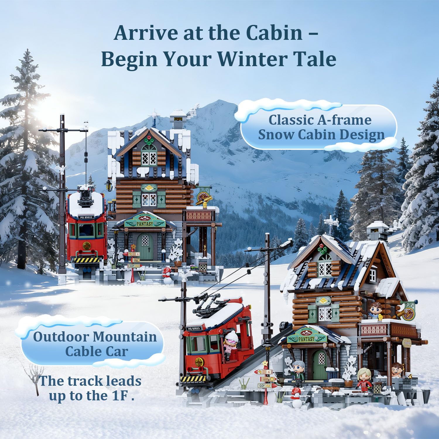 Pantasy Winter Summit cable car gear demonstrates a functional mechanical feature for interactive play