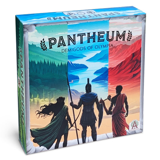 Pantheum Demigods of Olympia board setup shows immersive table presence for family game nights.