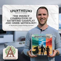 Pantheum Demigods of Olympia standees provide clear demigod interaction at the table.