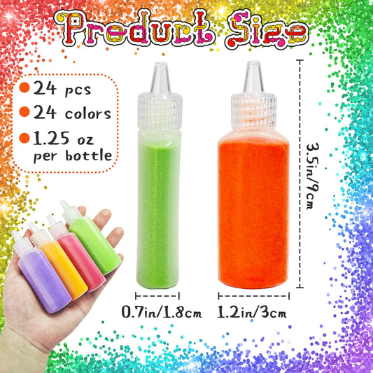 Panxxsen rainbow sand colors collection ideal for blending in art projects.