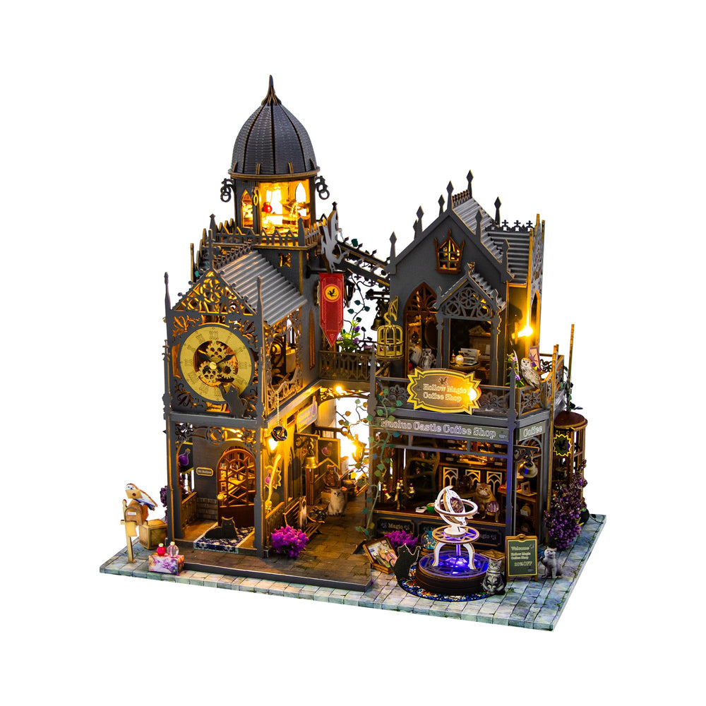 PANZIYU Huoluo Castle dollhouse assembly — immersive crafting for relaxation and creative expression.