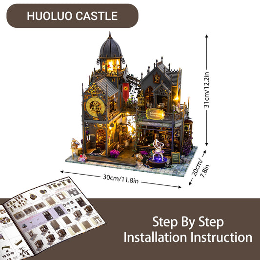 PANZIYU Huoluo Castle LED lights finale — magical glow for a stunning display.