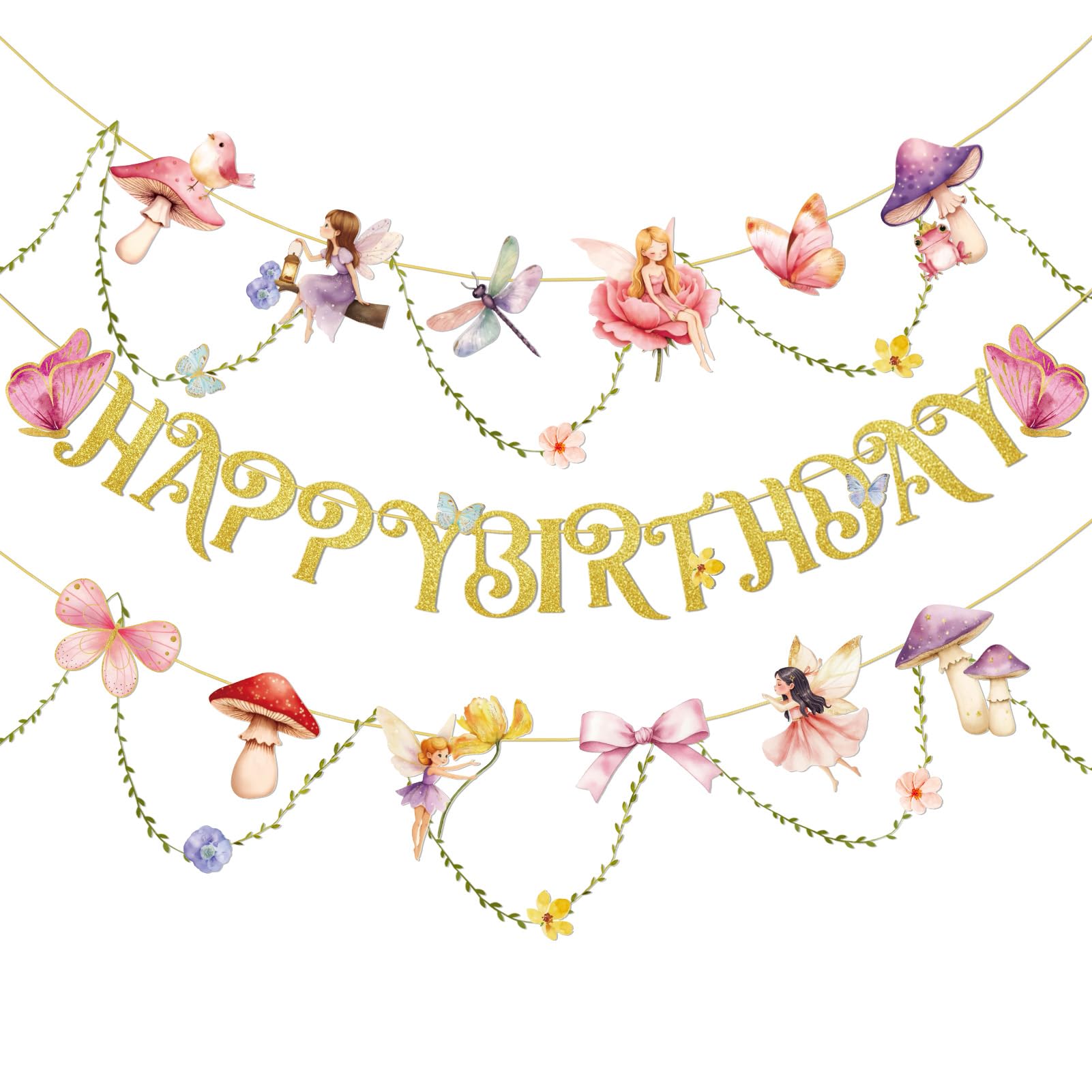 Paper Jazz fairy banner pattern creates dreamy birthday backdrop.