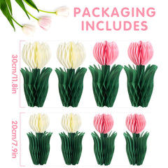 PAPER JAZZ honeycomb tulips folded offer quick, no-tools setup