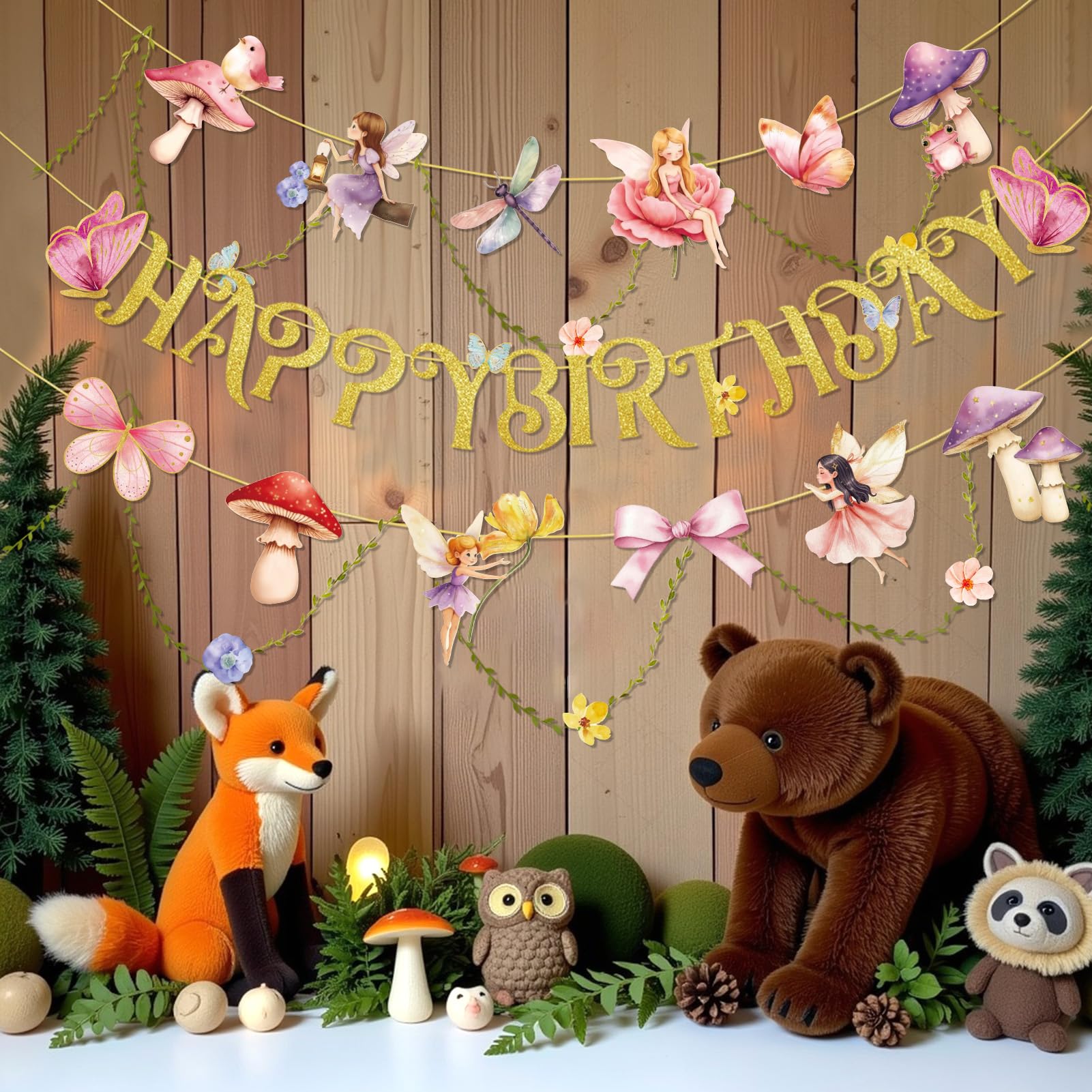 Paper Jazz wildflowers and butterflies accents bring whimsy and color.