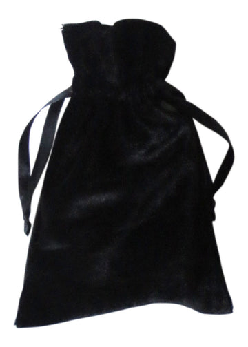 Paper Mart Black Velvet Tarot Bag with drawstring closure interior view for secure organization.