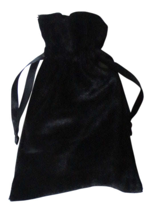Paper Mart Black Velvet Tarot Bag with drawstring closure interior view for secure organization.