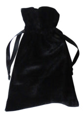Paper Mart Black Velvet Tarot Bag with drawstring closure interior view for secure organization.