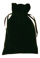 Paper Mart Black Velvet Tarot Bag front view for safe, portable 6x9 card storage.