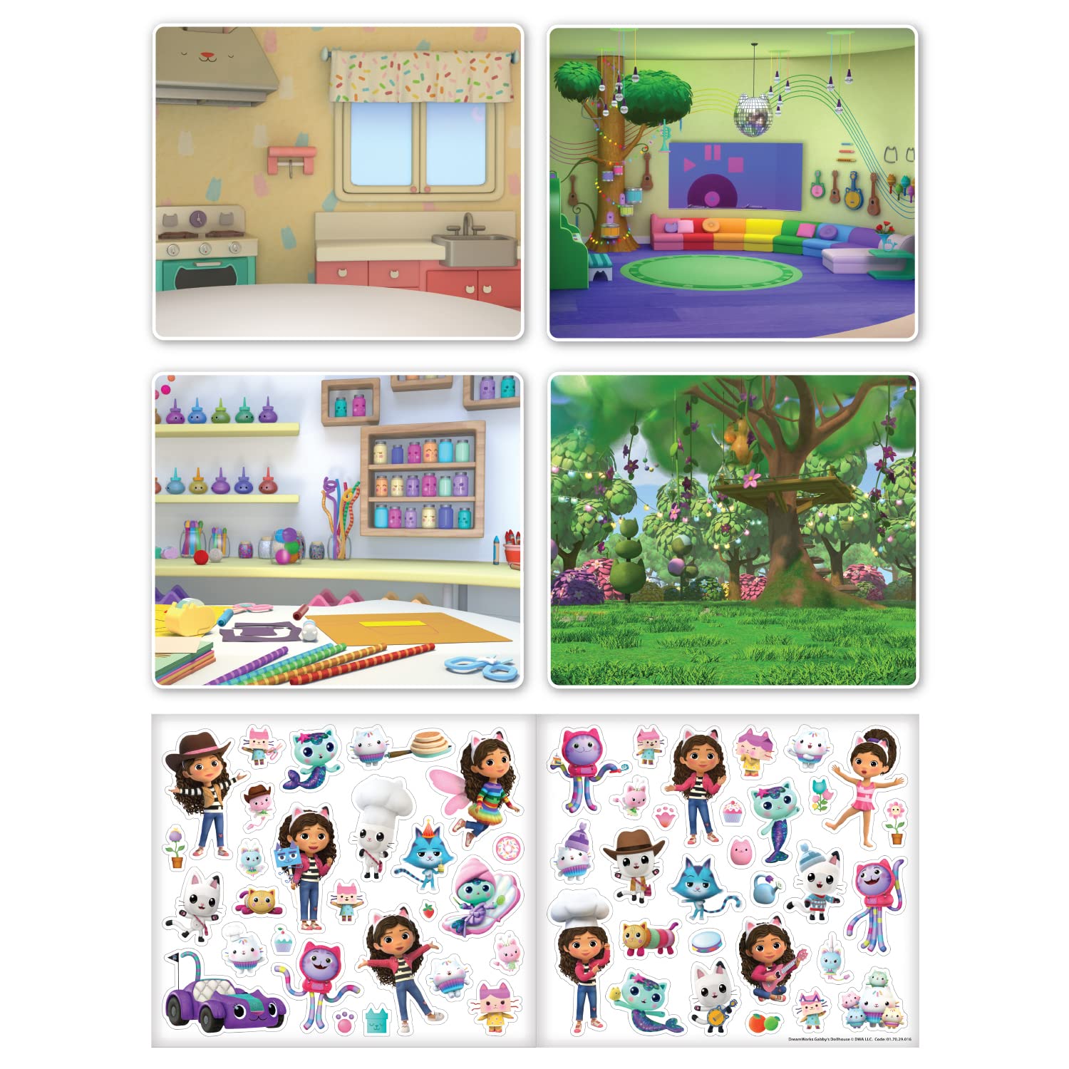 Paper Projects Gabby's Dollhouse sticker close-up shows vivid designs ready to use