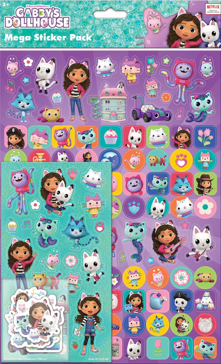 Paper Projects Gabby's Dollhouse glossy A4 sticker sheet for vibrant decorations