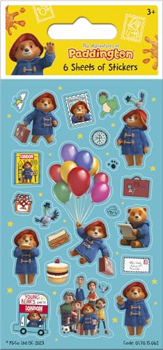Paper Projects Paddington sticker pack sheets spread for crafts and gift decoration.