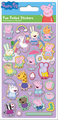 Paper Projects Peppa Pig pink sparkly stickers sheet for decorations and crafts.