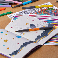 Paper Mate Flair City Lights enhances focus with vibrant, quick-drying ink for notes.