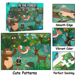 Paperstory animal illustrations on large puzzle pieces