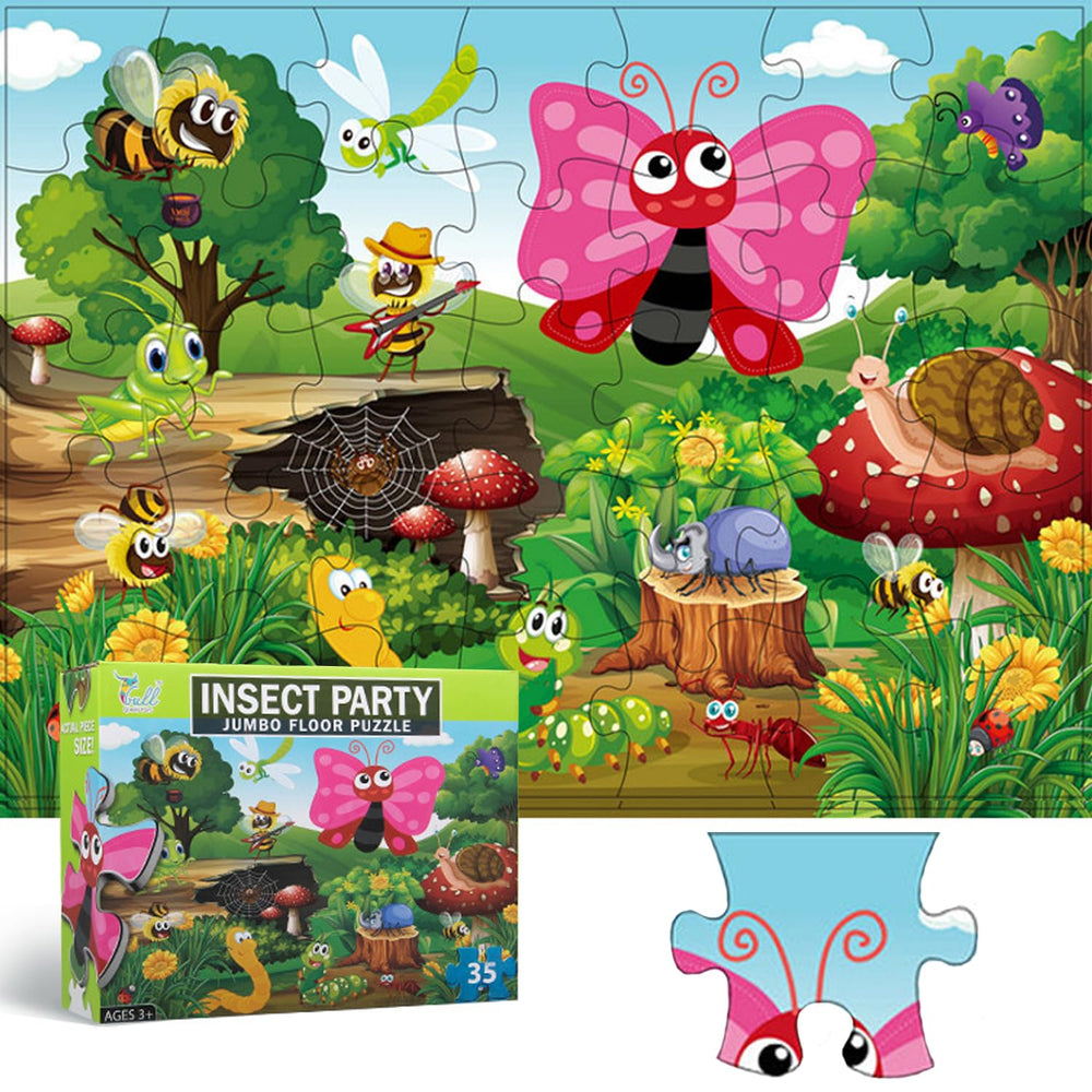 paperstory insect puzzle giant floor 35-piece, engaging for kids and boosts fine motor skills.