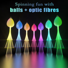 Papi Dada LED POI Balls fiber optic tips glow vividly during spins.