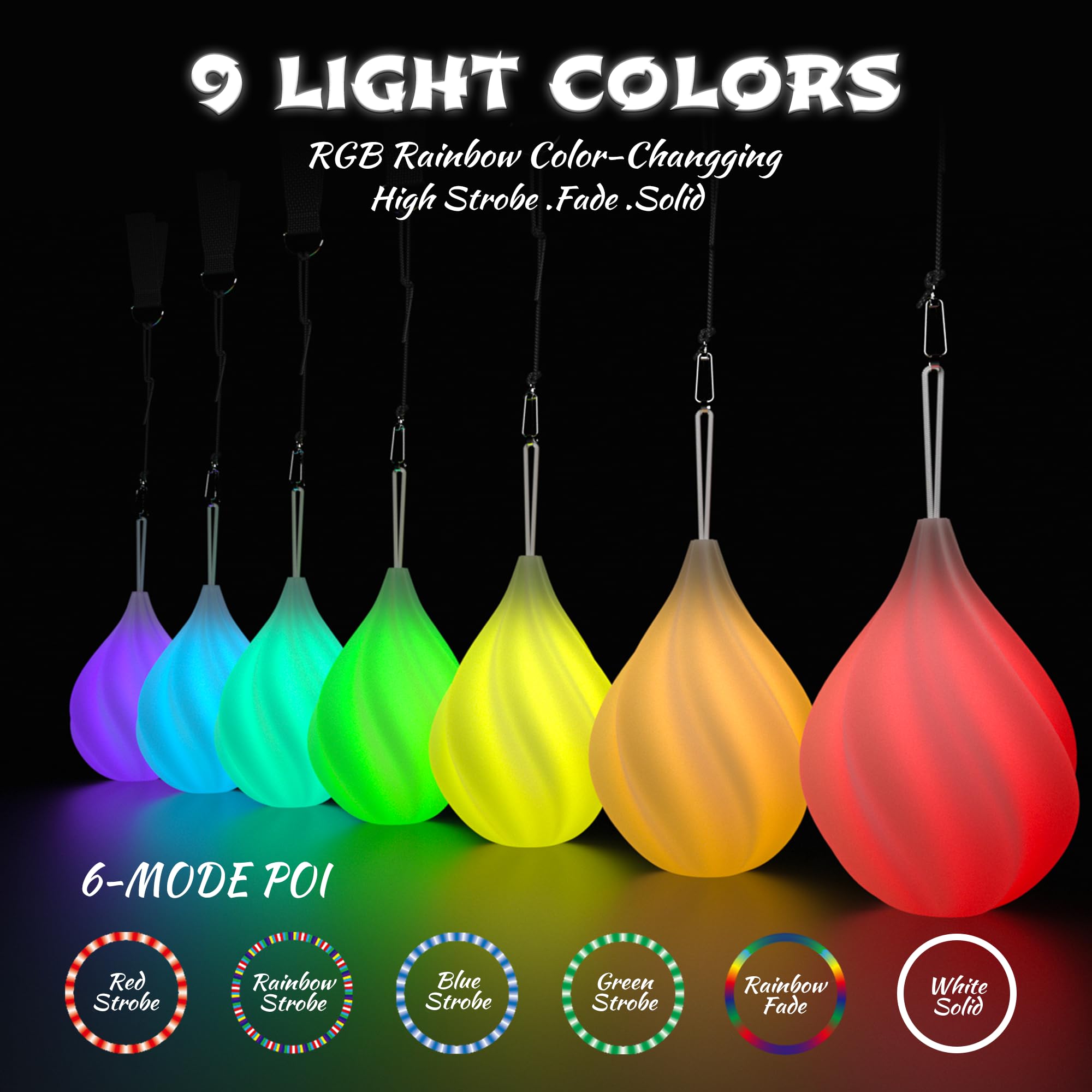Papi Dada LED Poi Balls for kids and adults, indoor juggling