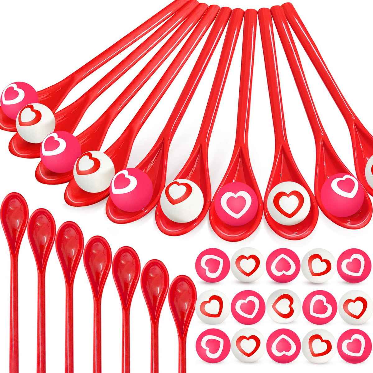 Paradi star Valentine spoon relay set for lively team events and fun competitions.