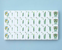 Paradise Mahjong Tiles closeup acrylic detail shows clarity and durable surface.