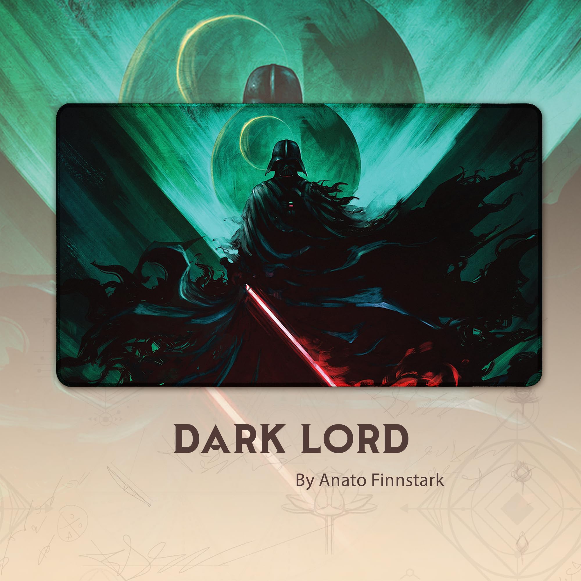 Paramint Dark Lord stitched playmat closeup highlights detailed artwork that inspires confident moves.