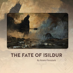Paramint Fate of Isildur stitched playmat battlefield scene aids strategic play.
