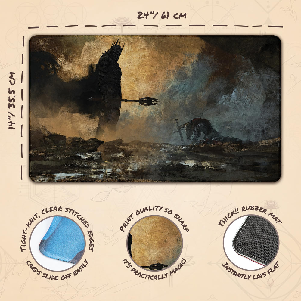 Paramint Fate of Isildur stitched playmat card area detail supports smooth placement.