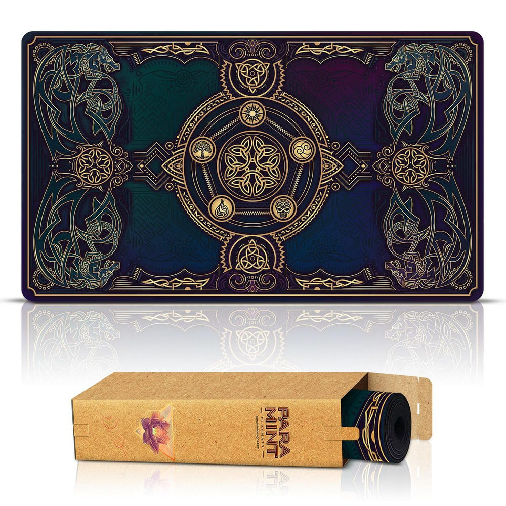 Paramint Lucid Dragon Blast stitched playmat features hero art for immersive protection.