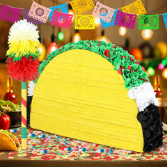 Pardecor bright taco pinata side view highlighting vibrant colors