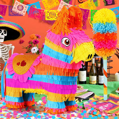 Pardecor rainbow donkey pinata side view for celebration decor