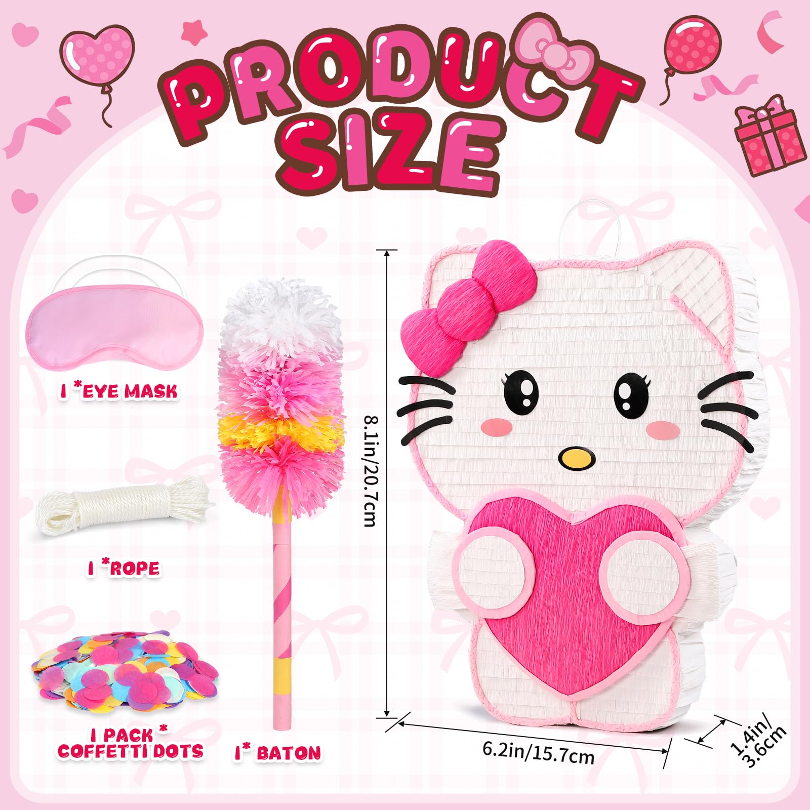 Pardecor pink pinata eye mask included completing the party kit.