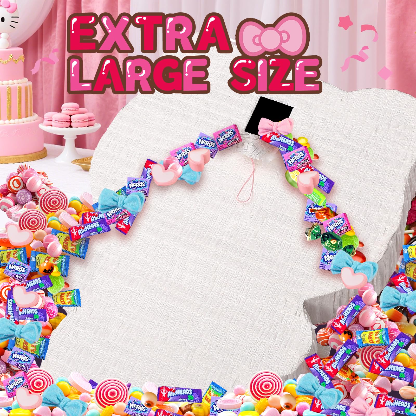 Pardecor pinata with large capacity, holds up to 5 lbs of treats.