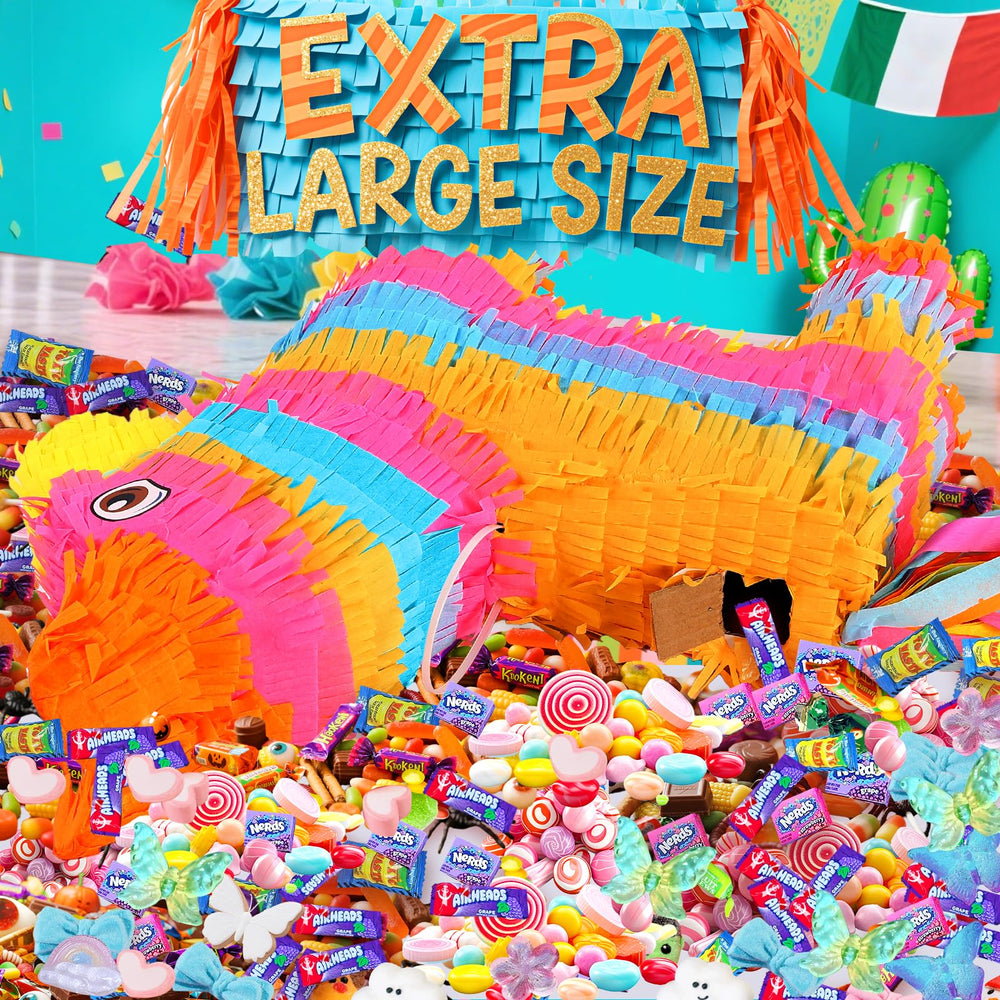 Pardecor rainbow pinata used as party centerpiece
