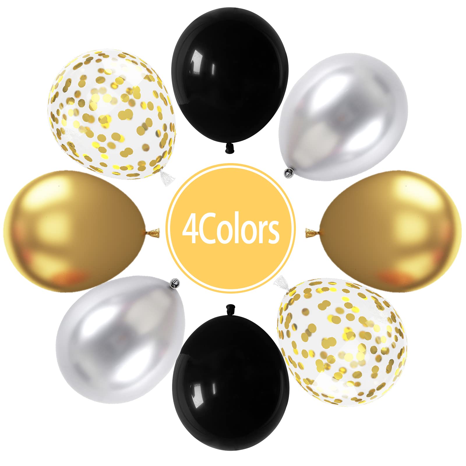 Paready black 12-inch latex balloons with sleek contrast