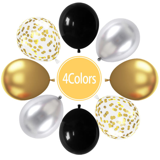 Paready black 12-inch latex balloons with sleek contrast
