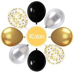 Paready black 12-inch latex balloons with sleek contrast