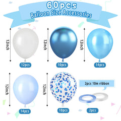 Paready metallic blue balloons provide bold festive accents